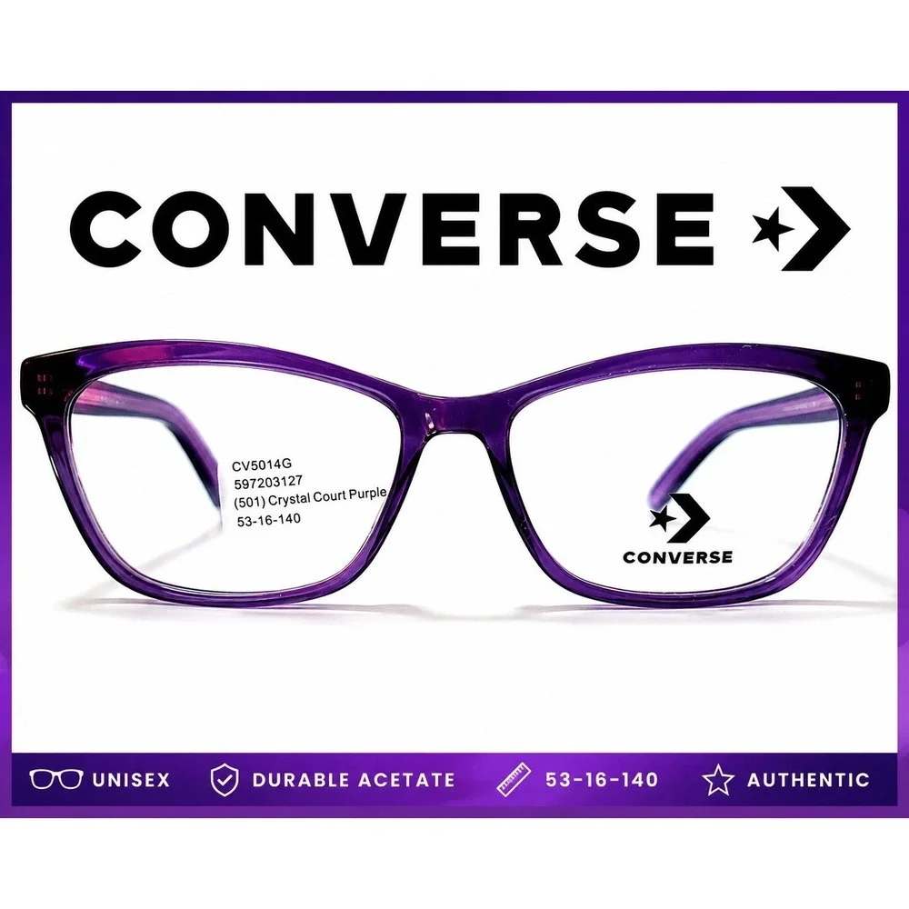 Converse CV5014G 501 Crystal Court Purple Eyeglass Frames 53-16-140 Unisex